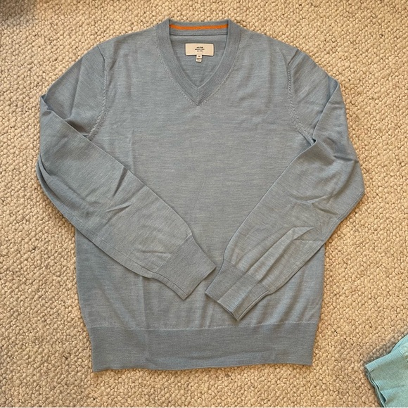 Jack Spade Bleecker Street M Gray/Blue V-Neck Sweater - Picture 2 of 6